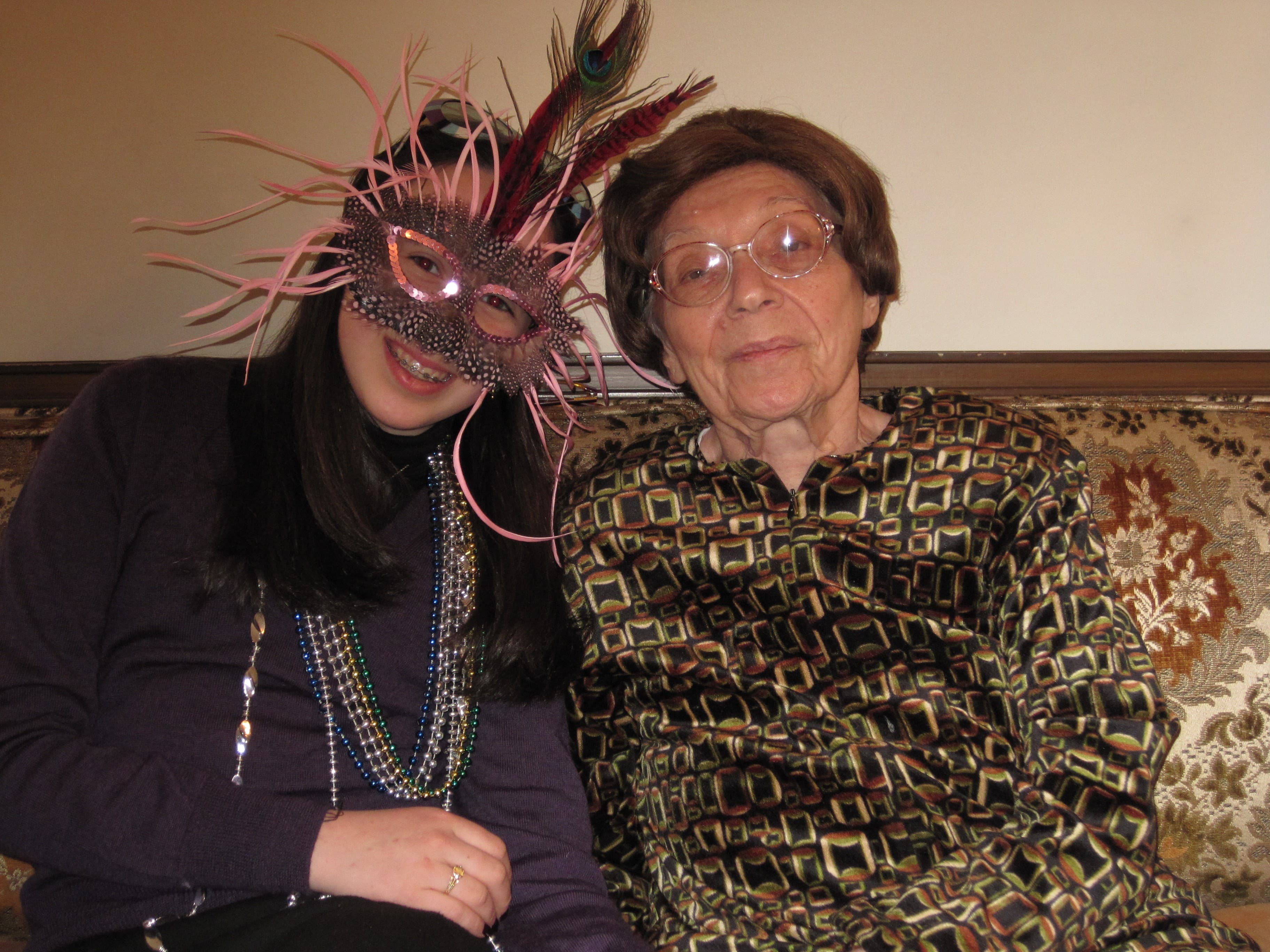 Irene and Michal at Purim, 2010