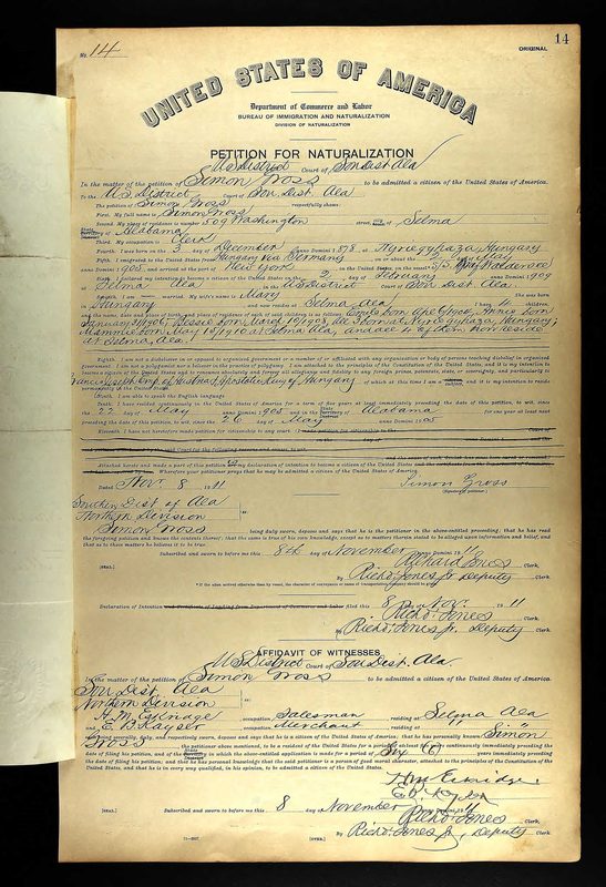 Petition for Naturalization · 8 November 1911 — document scan