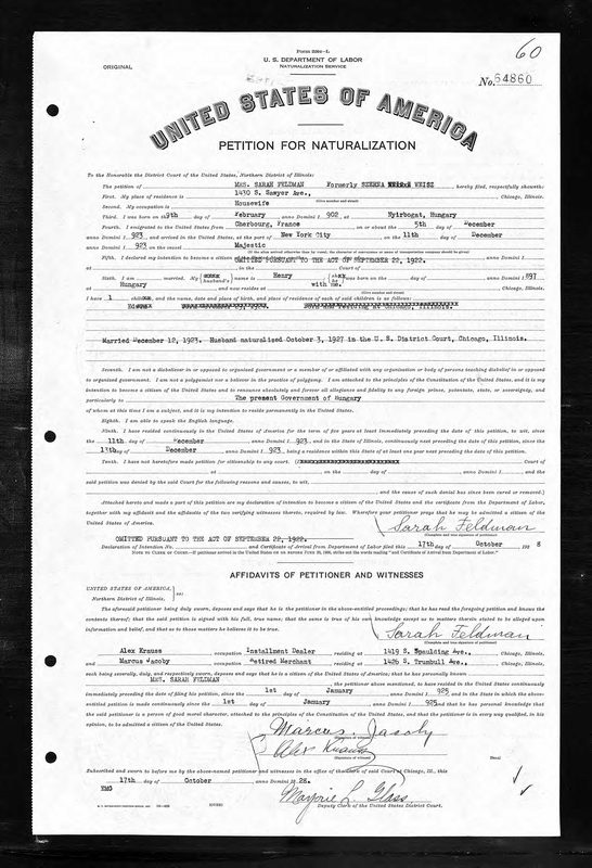 Petition for Naturalization &middot; 1928 — document scan
