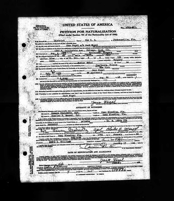 Jack Fogel KIA · 11 Sep 1944 — document scan