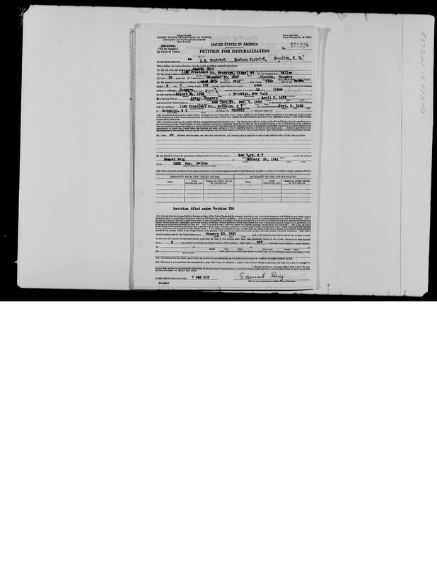 Petition for Naturalization — document scan