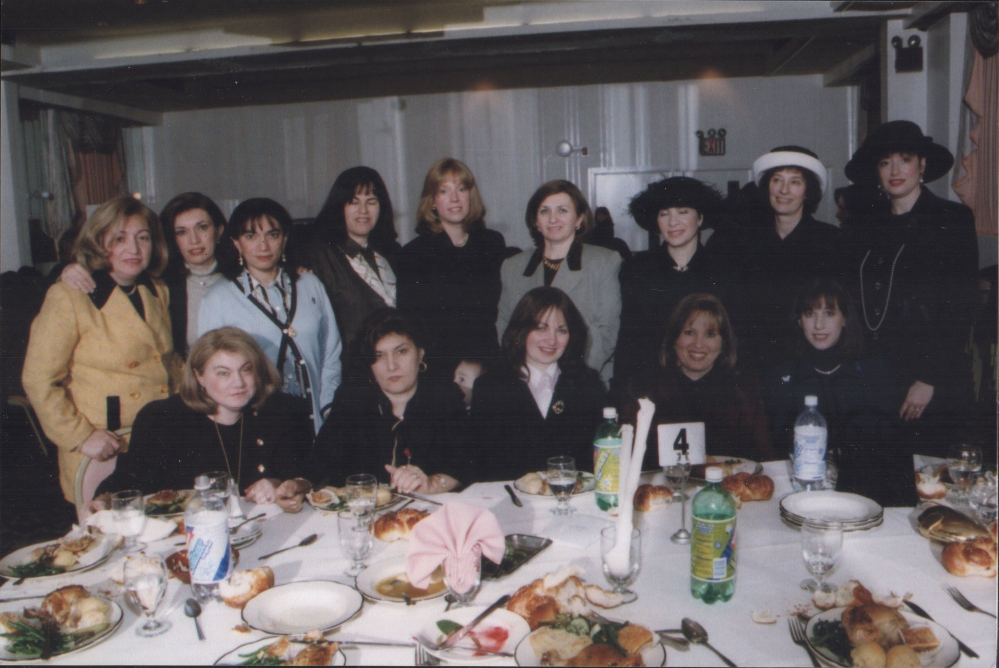 Women's simcha gathering — cousins from the Weisz and Klein sides of the family at table 4